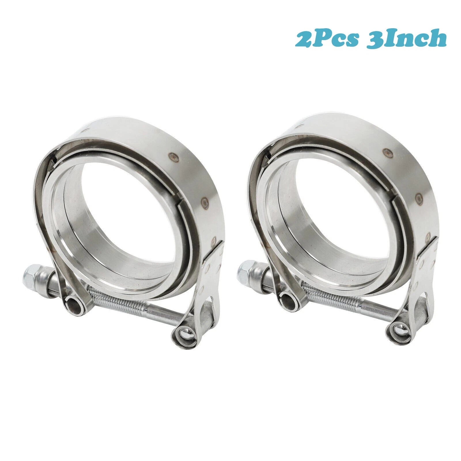 2X V-Band Turbo Pipe Exhaust Clamp for Universal 3" Stainless Steel (Vband)