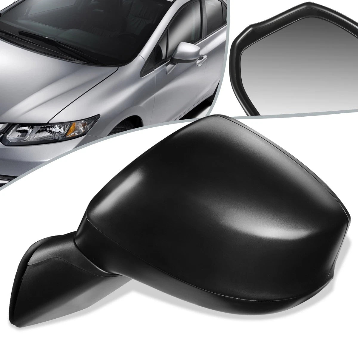 OE Style Manual Side View Door Mirror Left for Honda Civic (2012–2015) HO1320267