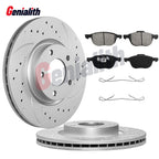 Front Drilled Slotted Rotors & Ceramic Brake Pads for Mazda 3 (2004–2013)