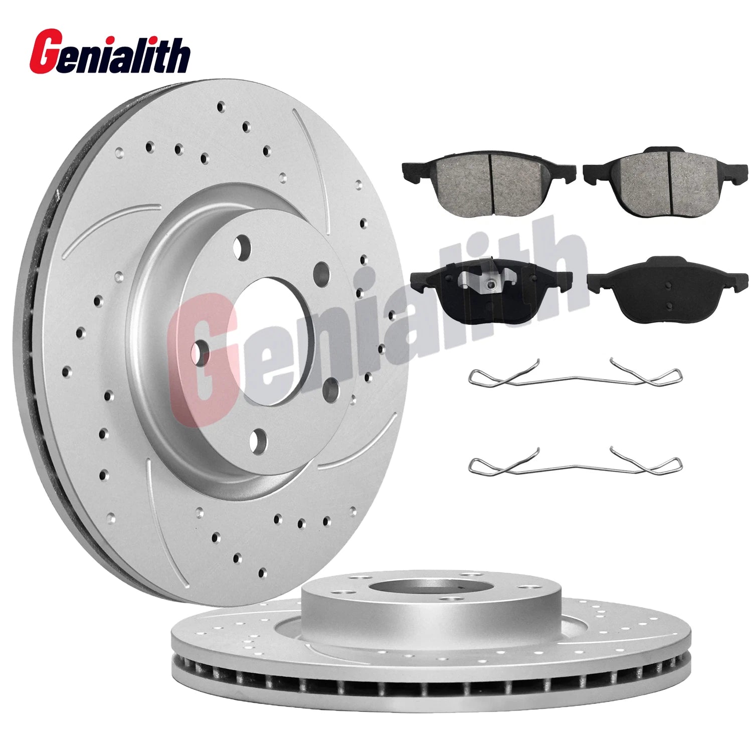 Front Drilled Slotted Rotors & Ceramic Brake Pads for Mazda 3 (2004–2013)