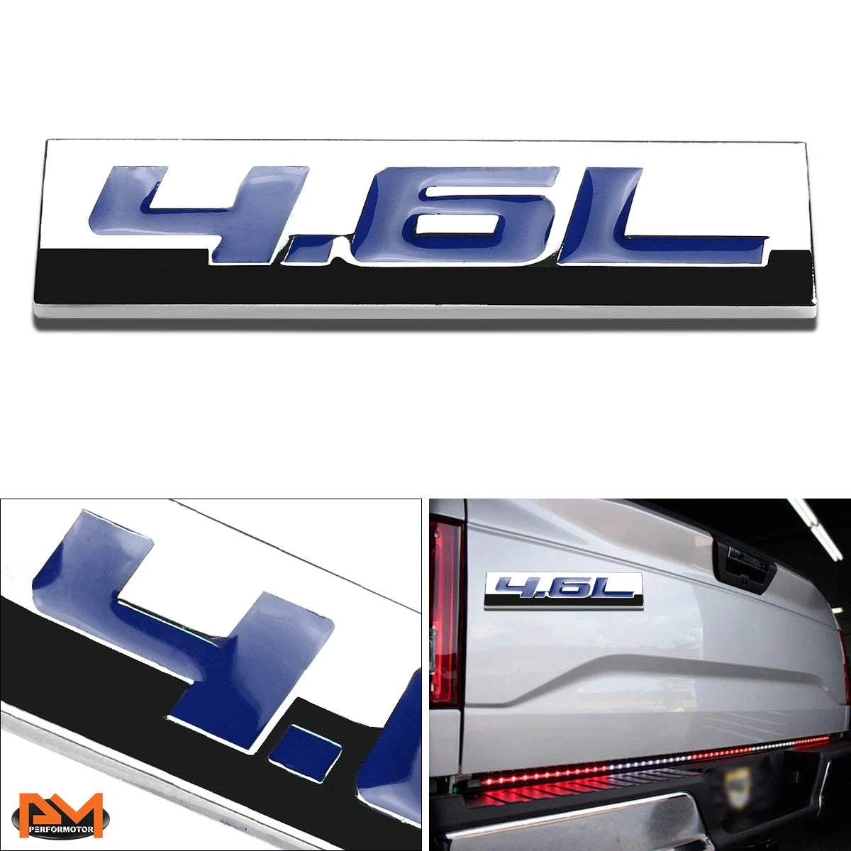 Set of 2 Polished Metal 3D Decals for Ford Mustang (1996–2010)