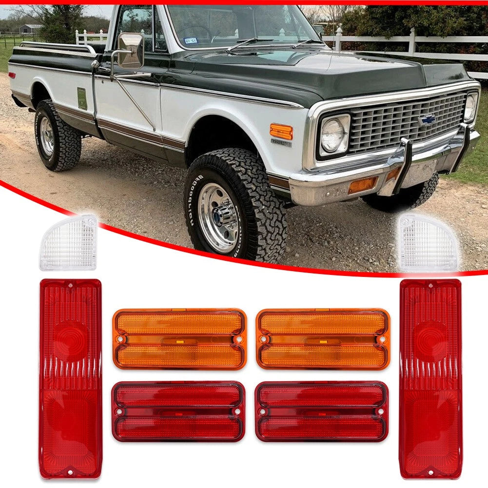 Tail Light Lens Backup Side Marker Kit for Chevy GMC Pickup (1968–1972)