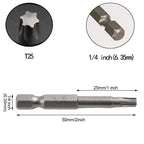 10Pcs Screw Extractor Set for Universal Use (50mm, 6.35mm Hexagon)