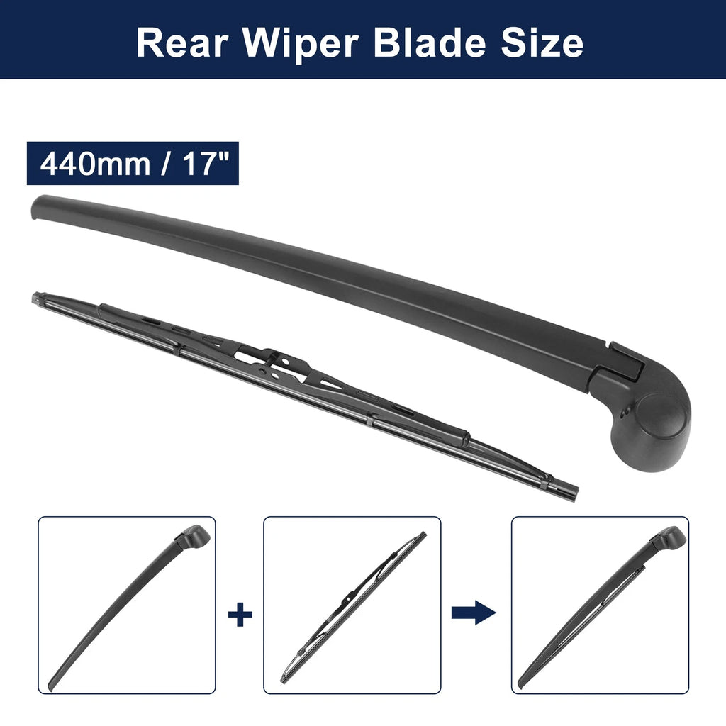 Set of 2 Rear Windshield Wiper Blade Arms for Audi Q7 (2007–2015) 460mm