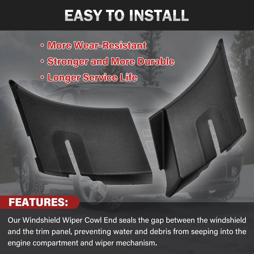 Pair Windshield Wiper Cowl End Air Inlet Panel for Tahoe Yukon Escalade (2007–2014)