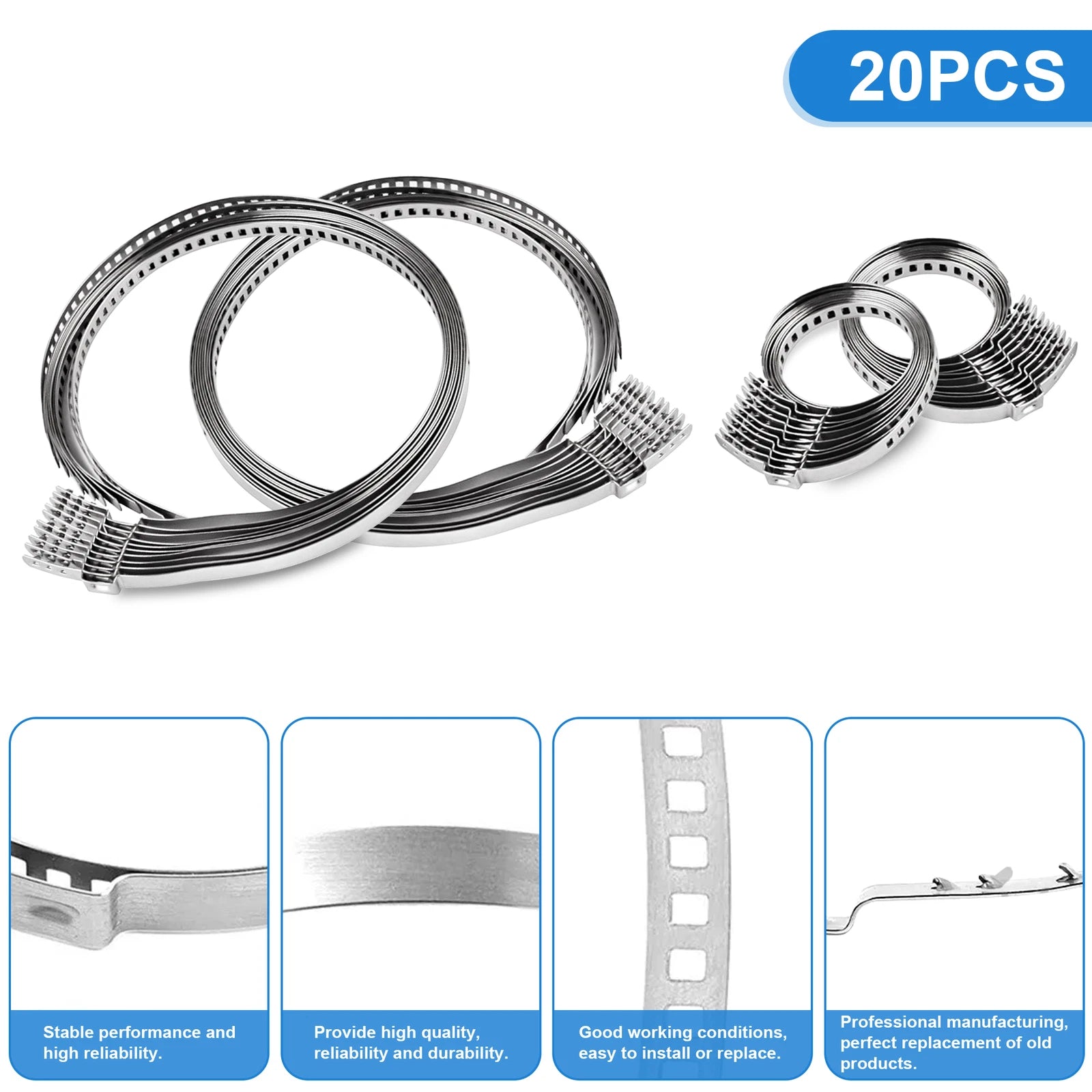 Set of 20 Adjustable CV Joint Boot Crimp Clamps