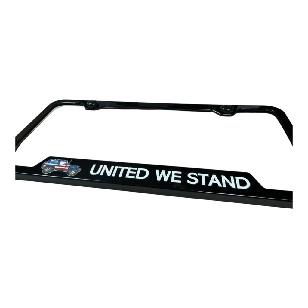 Licensed License Plate Frame Black Plastic Notched for Jeep Wrangler (1997–2025)
