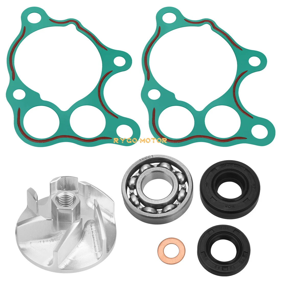 Water Pump Impeller Bearing Gasket Kit for Honda CR500R (1986–2001) 19215-KA5-690
