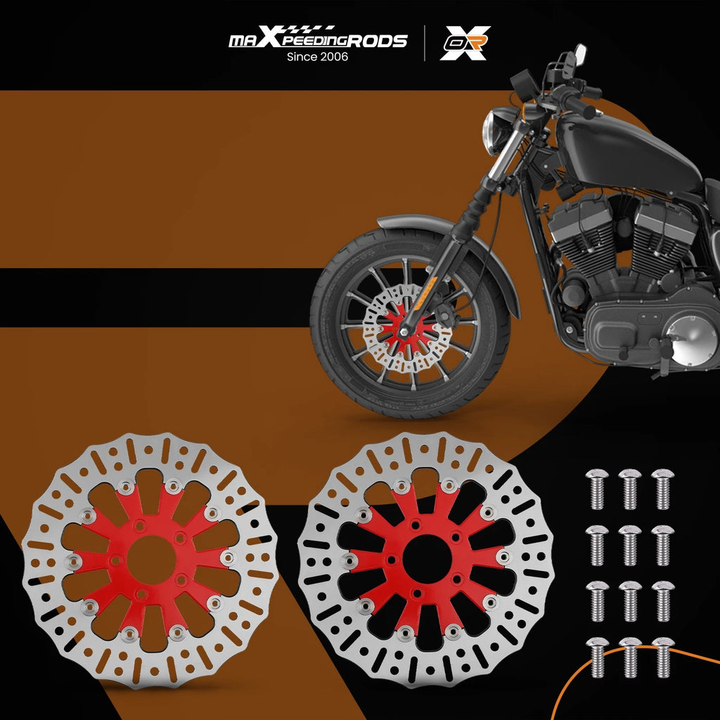 Pair of Floating Front Brake Rotors for Harley Trike (2009–2019)