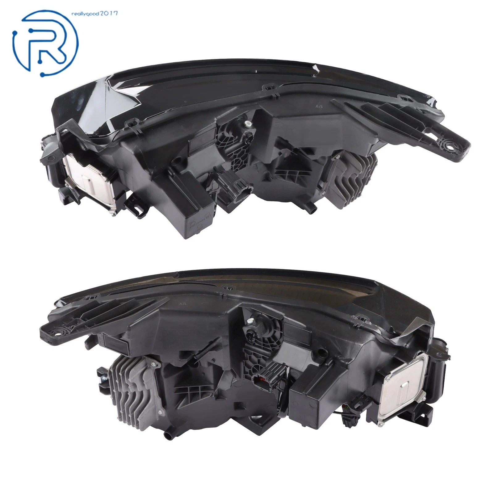 Set of 2 LED Headlights for Nissan Kicks (2025–2026) Left+Right Black Clear