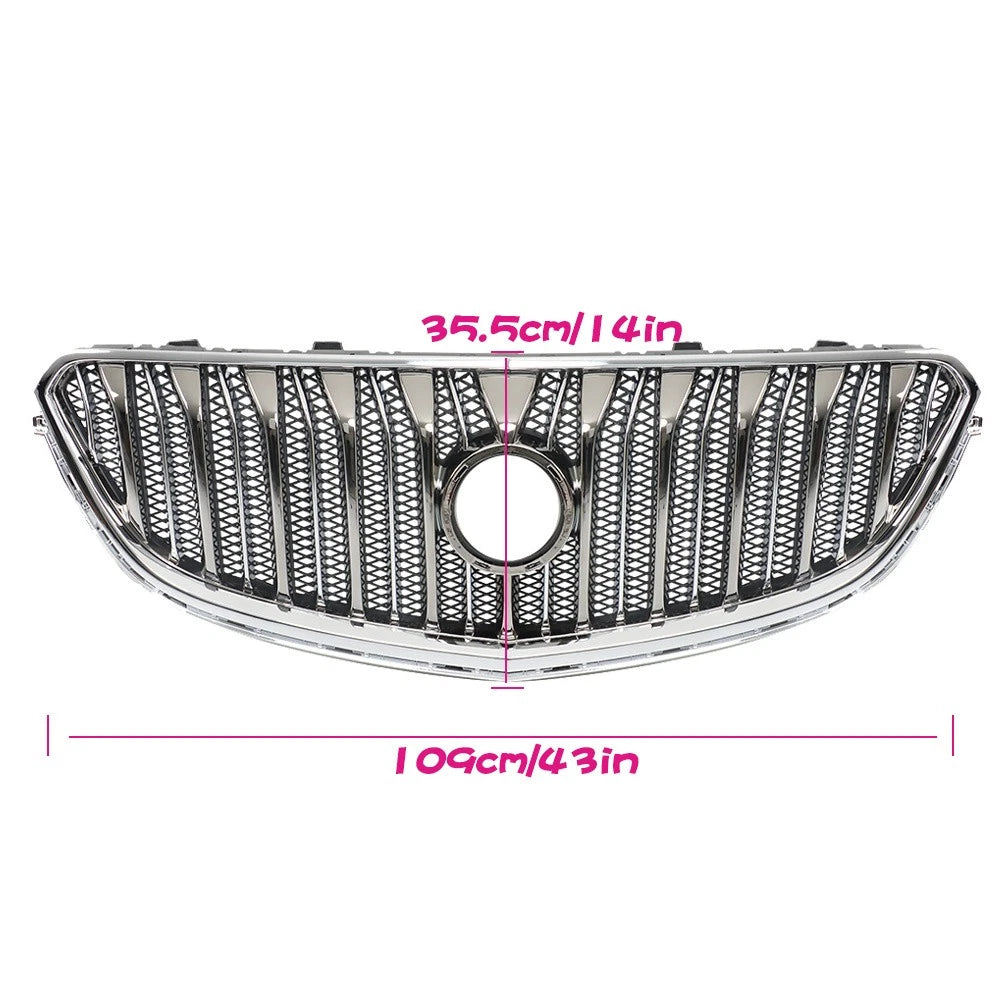 Front Upper Grille for Buick Enclave (2013-2017) Black Chrome