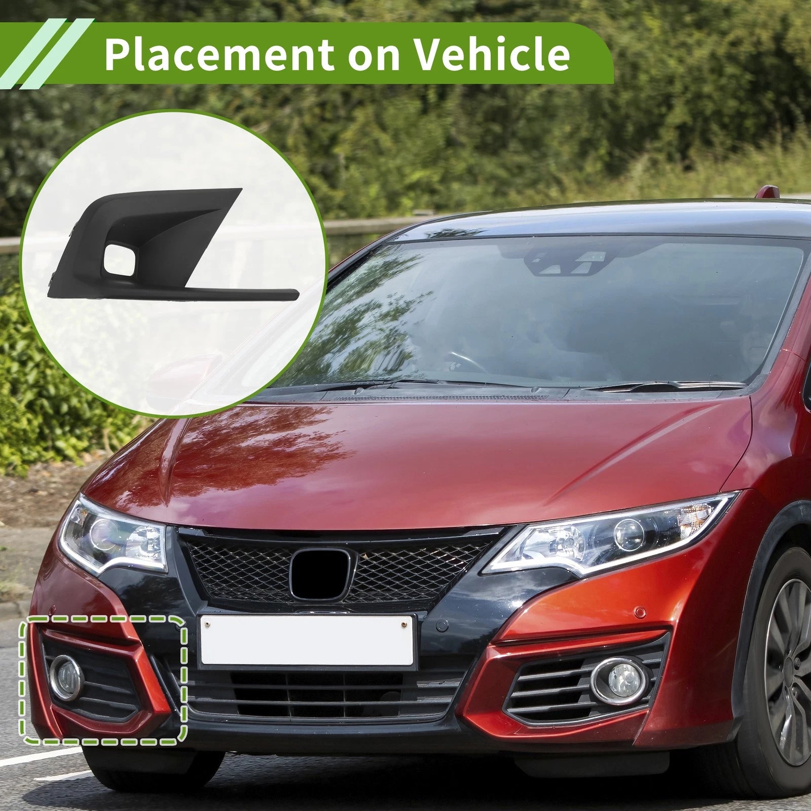 1pc Fog Light Grill for Honda Civic (2022–2024) No. 71141T31H10