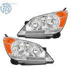 Pair Halogen Chrome Housing Amber Corner Headlights for Honda Odyssey (2005-2010)