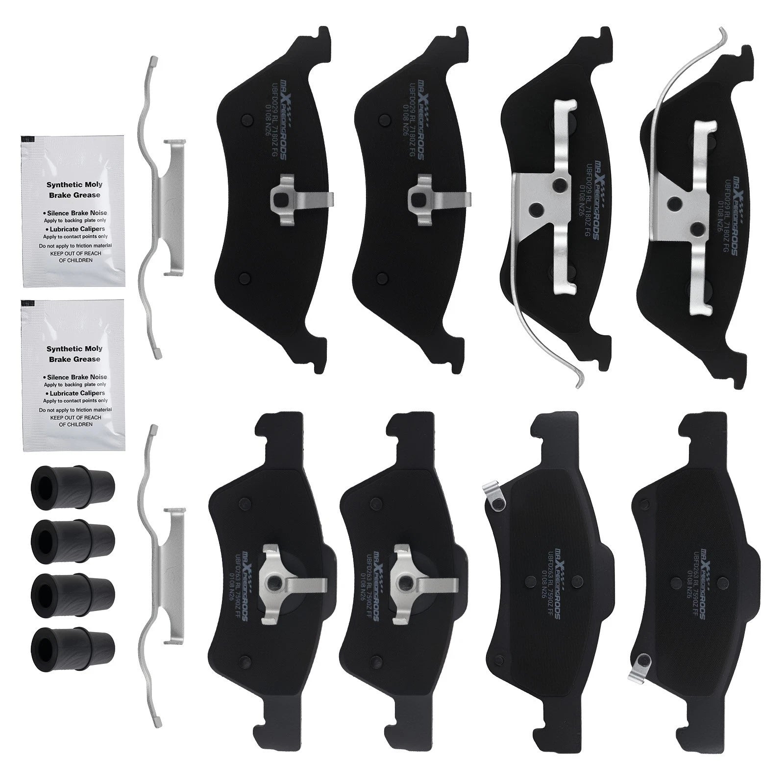 8x Brake Ceramic Pads Kit for Chrysler Town & Country (2001–2007) D857