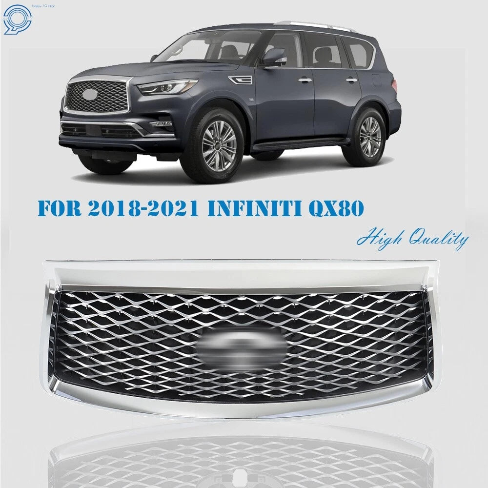 Front Upper Grille for INFINITI QX80 (2018–2021) with Camera Option
