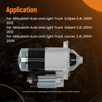 12V 1.4kW Starter Motor for Mitsubishi Galant 2.4L (2004–2012) SR107506