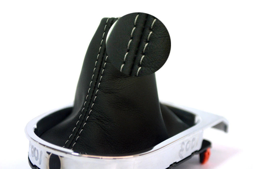 Manual Shift Boot for Ford Mustang (2015–2020) Gray Stitch Leather Synthetic