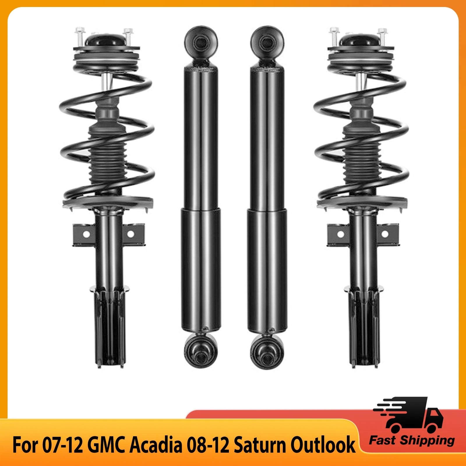 4pcs Suspension Struts & Shocks for 2008–2012 Buick Enclave 3.6L (Saturn Outlook)