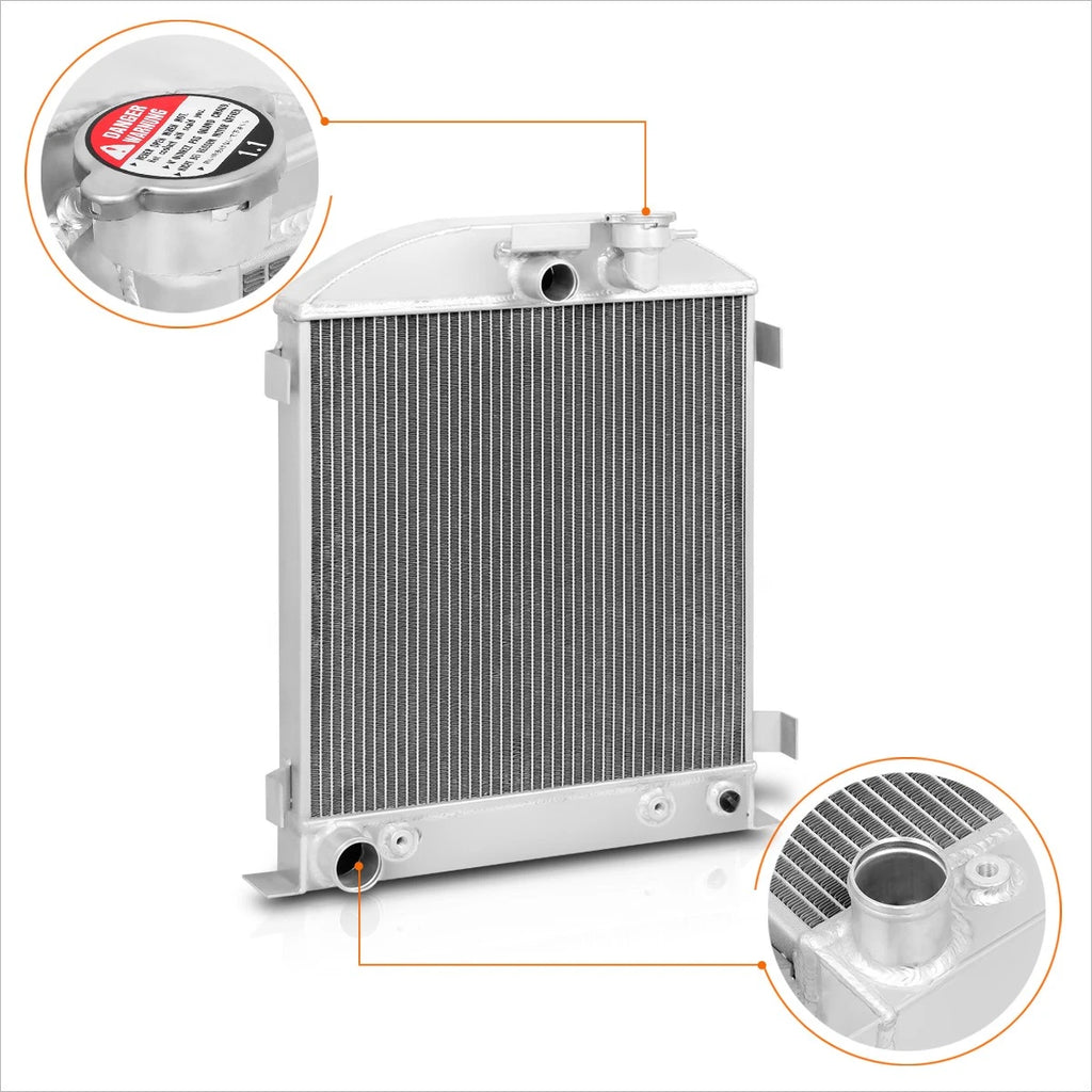 Aluminum Core 3-Row Cooling Radiator for 1932 Ford B Low Boy Street Rod