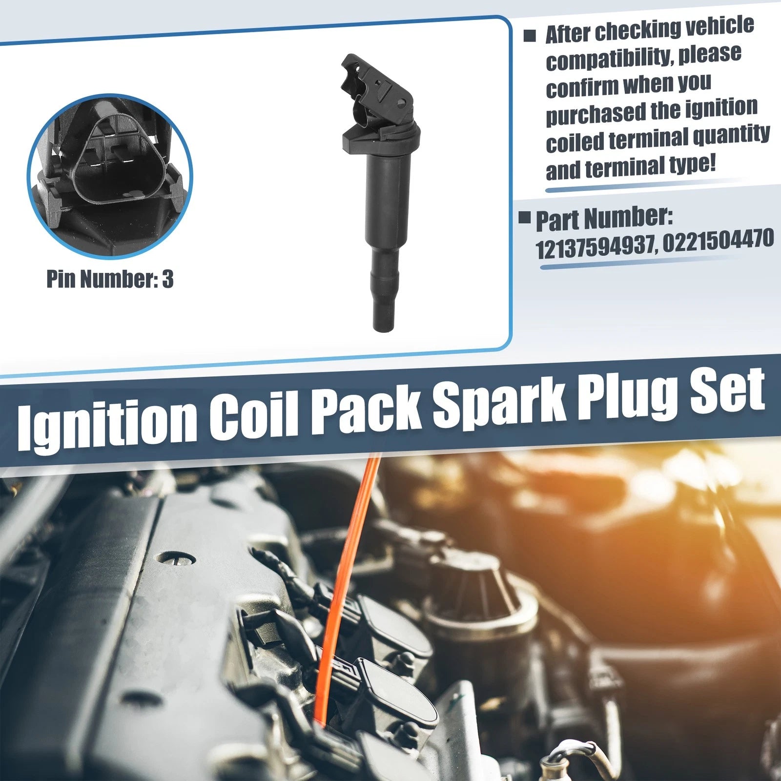 Set of 6 Ignition Coils for BMW (703820029991)