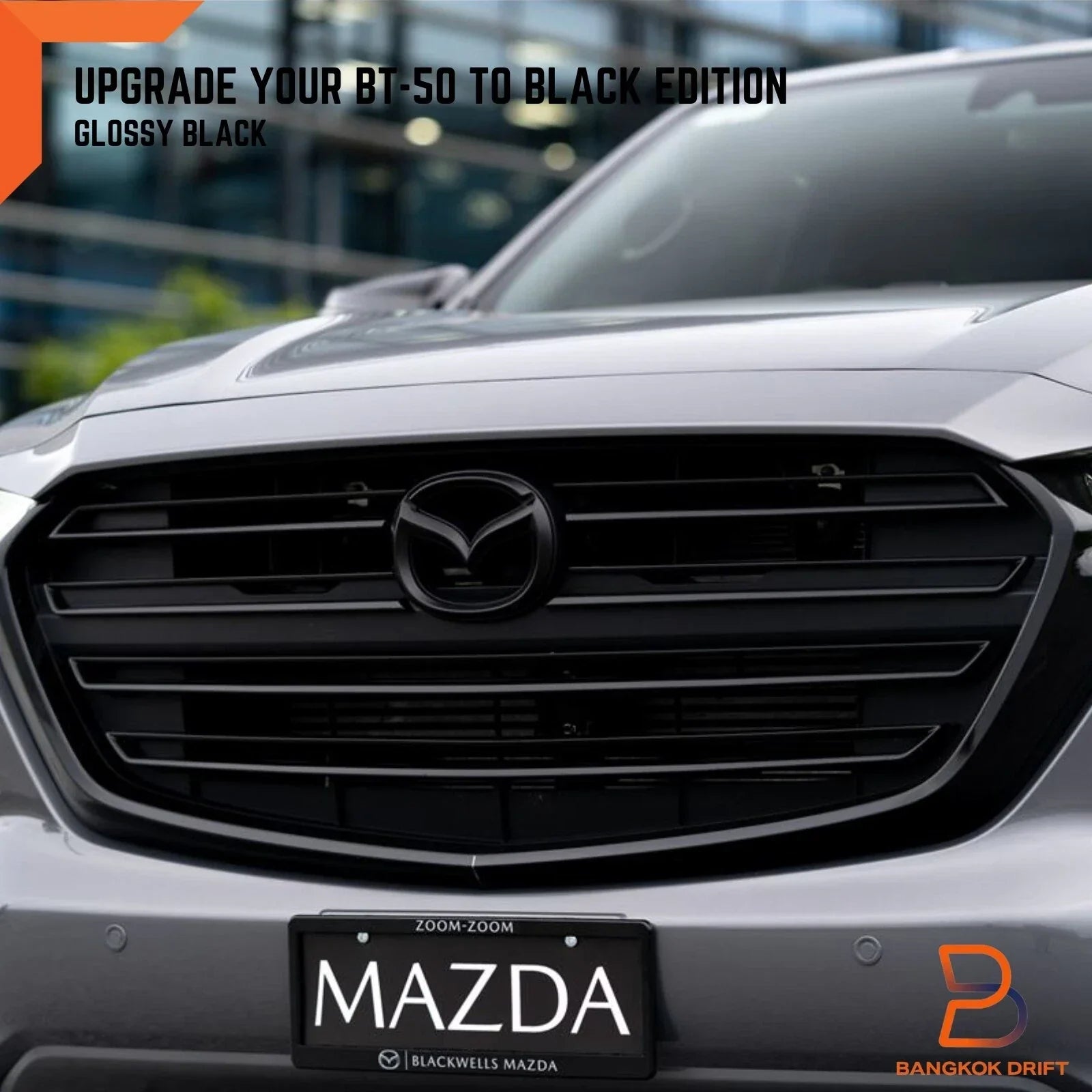 Black Front Lower Grille Trim Cover for Mazda BT-50 Ute (2020-2023)
