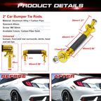 Front Bumper Lip Splitter Adjustable Support Rod Gold Tone for Model (YYYY-YYYY)