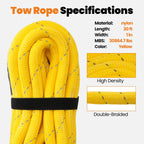 1in x 30ft Recovery Tow Rope for SUV Truck (30864lbs, 2 Soft Shackles)