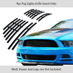 Fog Light Cover for Ford Mustang GT (2013-2014) Stainless Black Billet Grill Insert