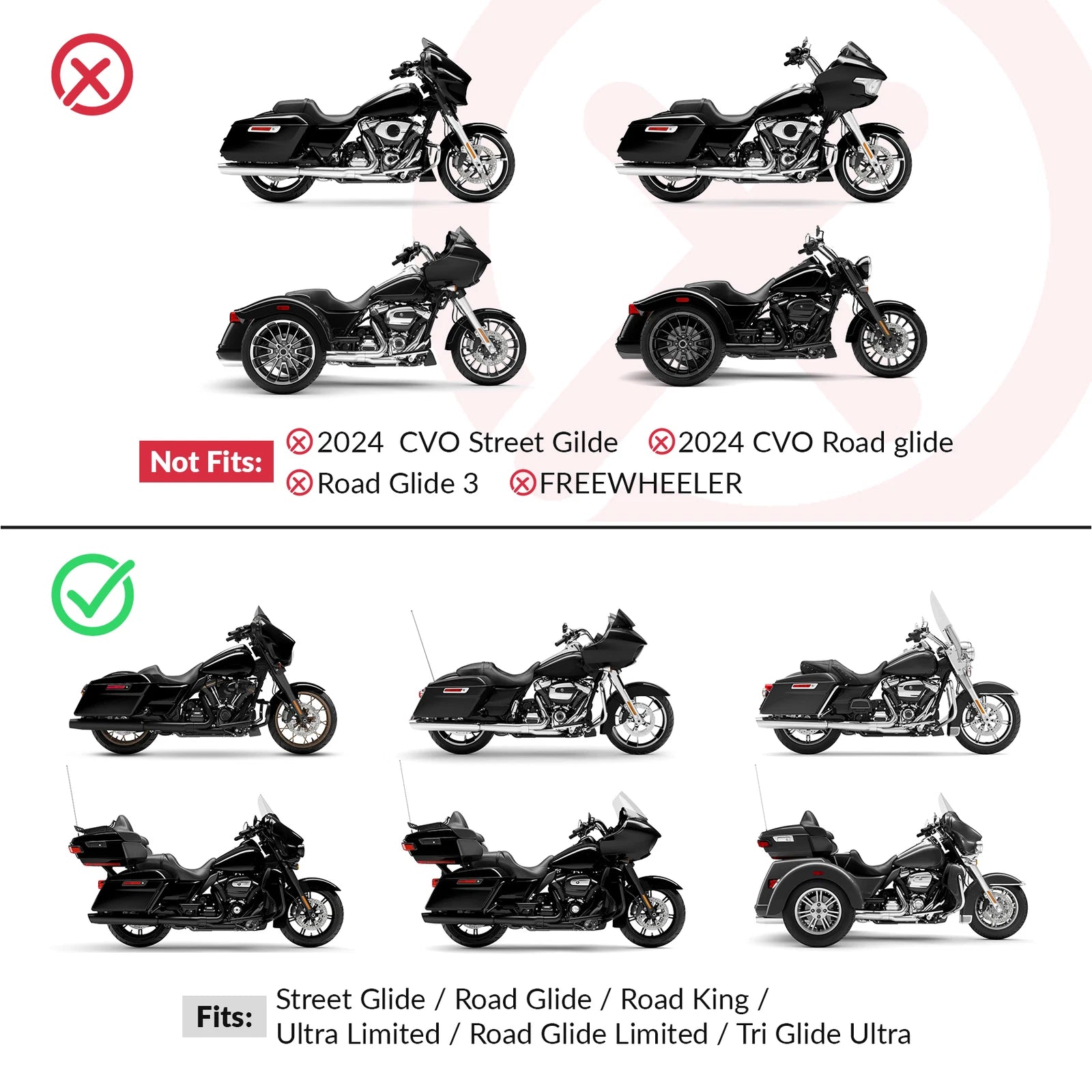 Seat Pad Backrest for Harley Touring Road Glide (2009–2013)