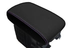 Leather Console Lid Armrest Cover for Subaru Tribeca (2006–2014) Purple Stitch