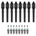 Set of 8 Ignition Coils & Iridium TT Spark Plugs for Mustang Navigator V8