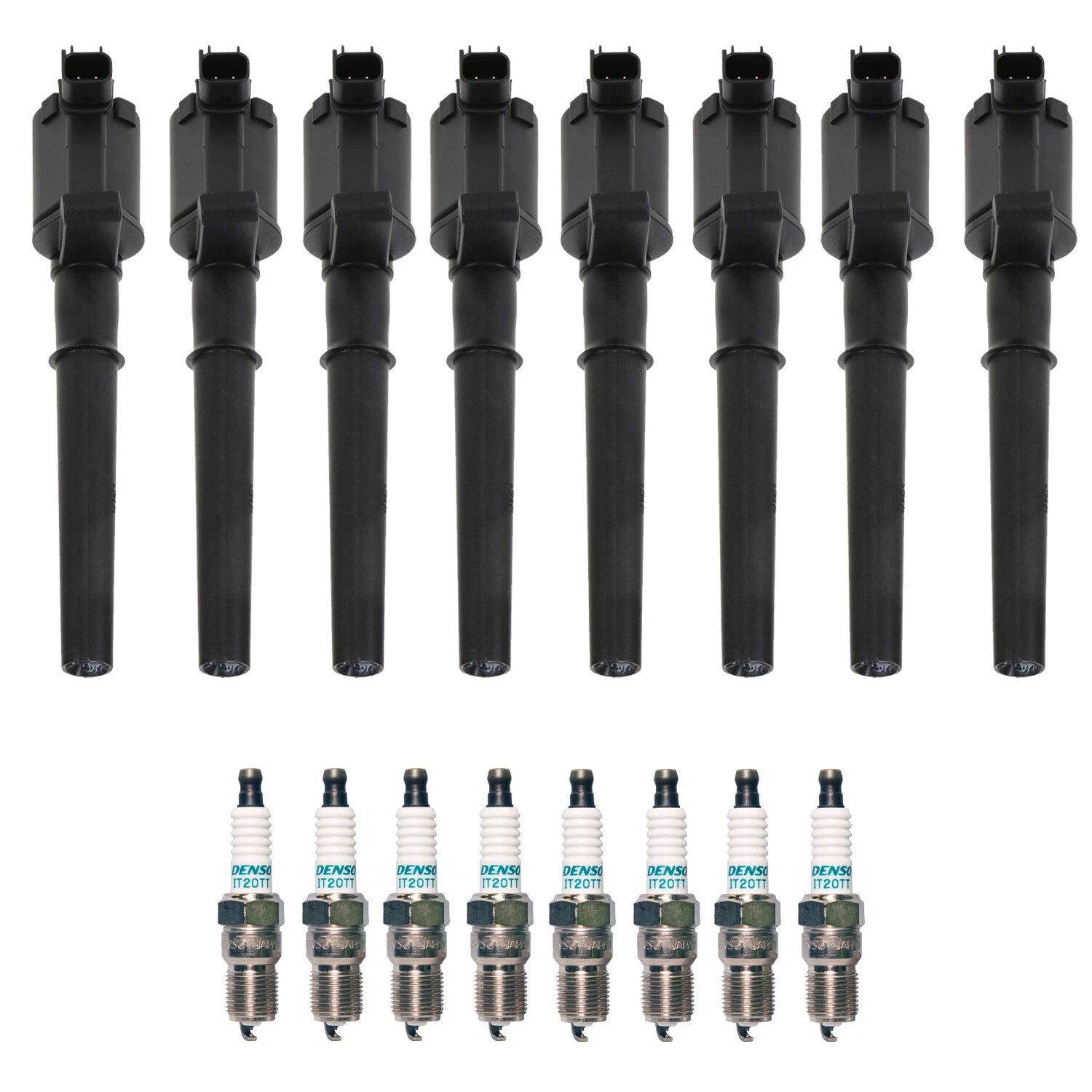 Set of 8 Ignition Coils & Iridium TT Spark Plugs for Mustang Navigator V8