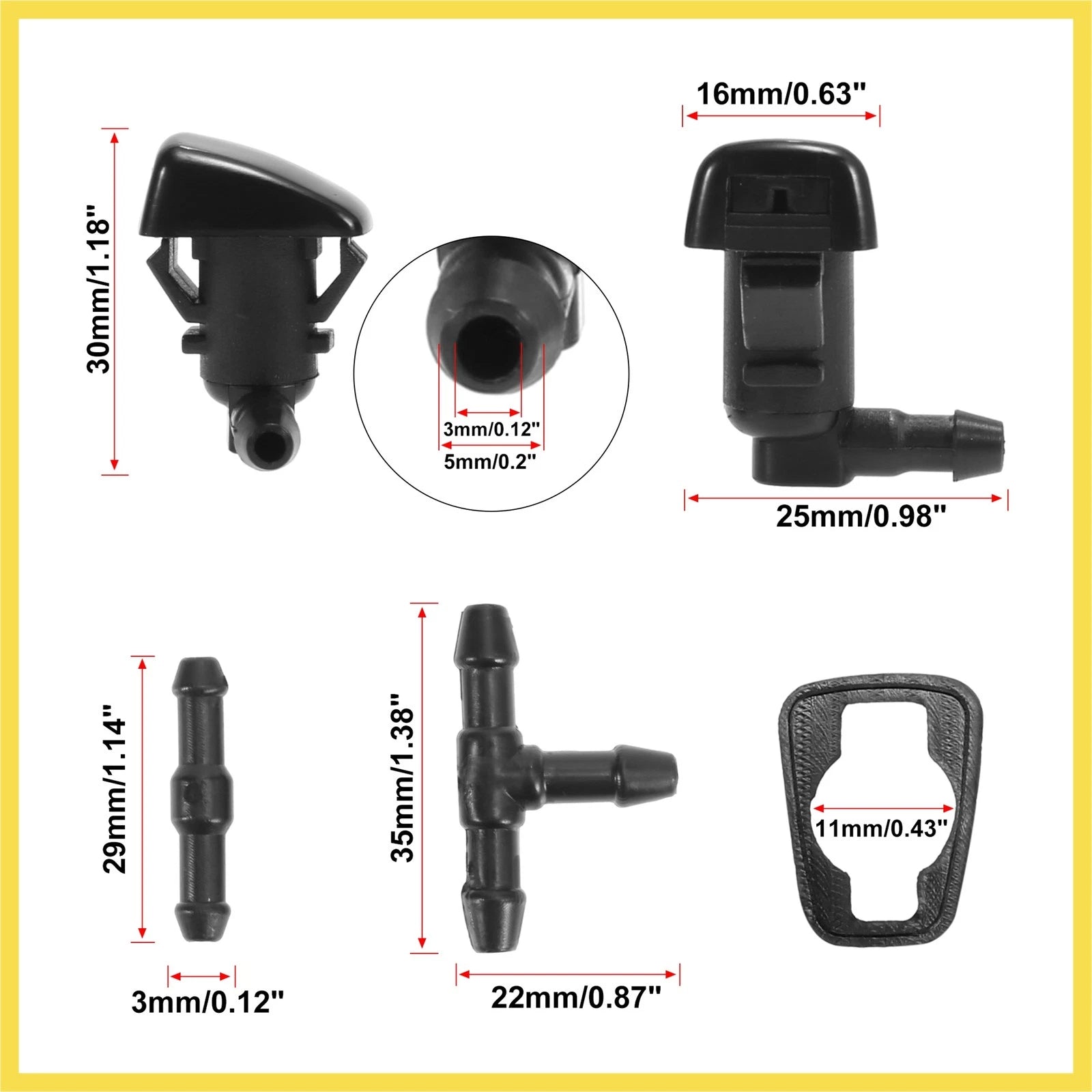 7pcs Windshield Wiper Fluid Squirter Nozzle for Ford Fusion (2006–2012) 8E5Z17603A