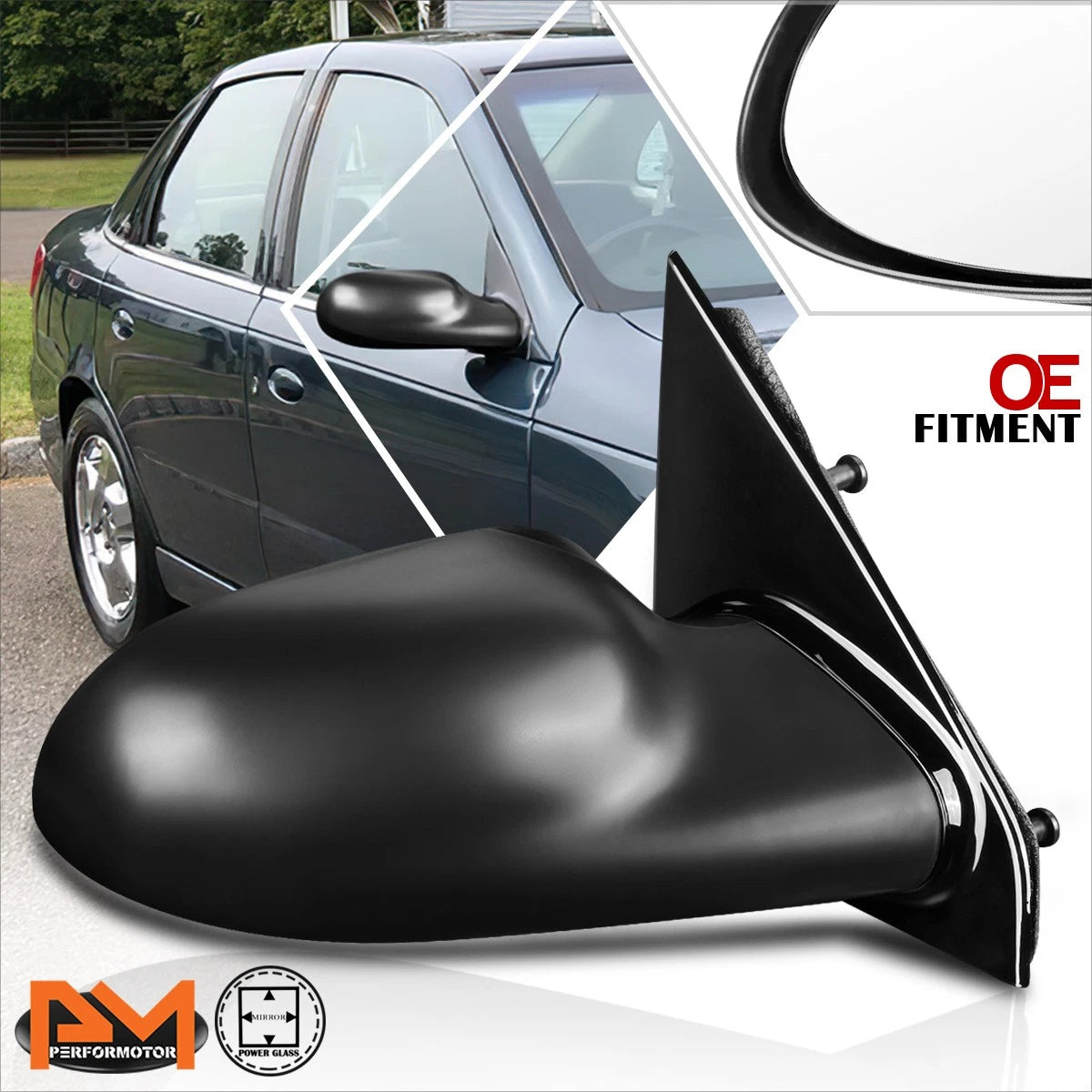 Powered Side View Door Mirror Right for Saturn L Sedan/LW Wagon (2000–2005)