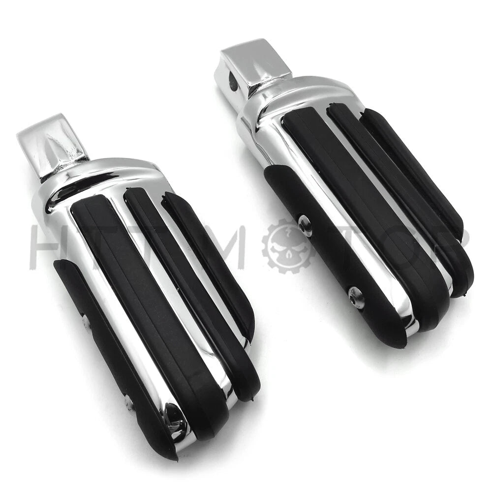 Chrome Rubber Pilot Footpeg Footrest for Kawasaki Vulcan 900 Custom (2006–2023)