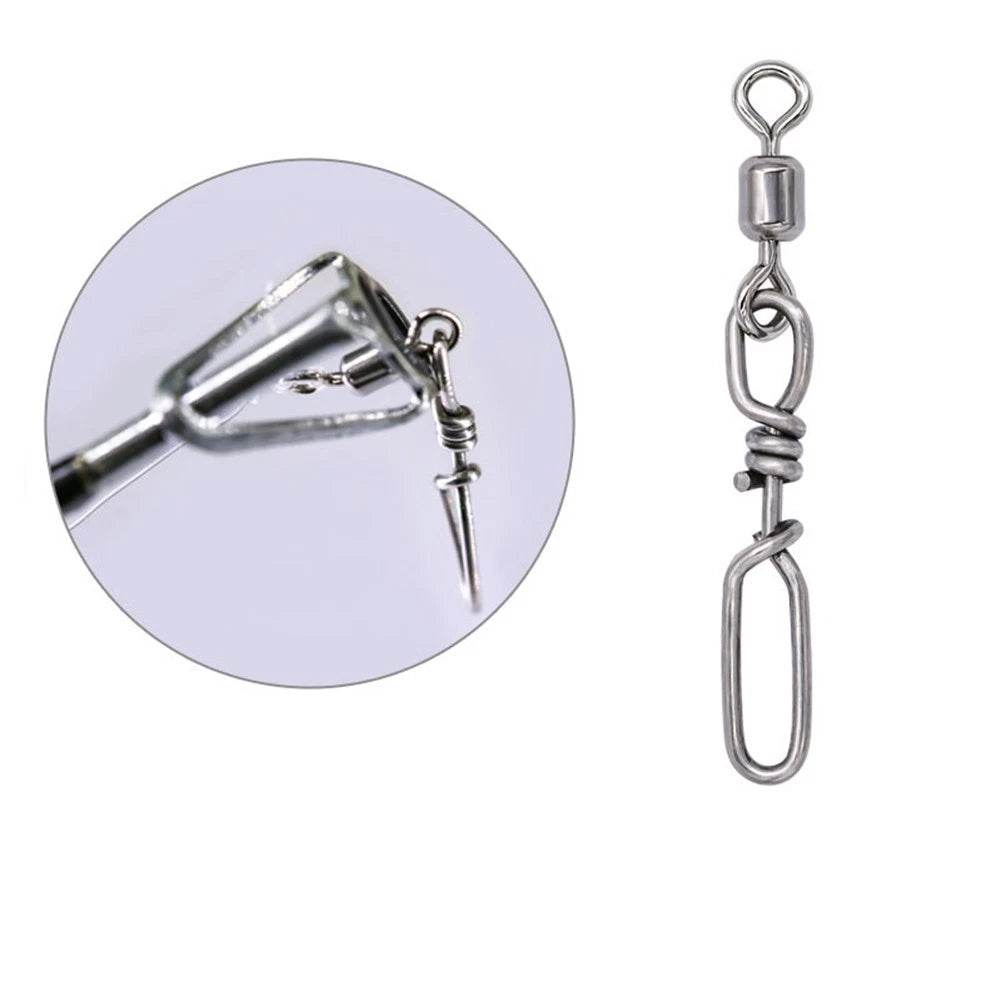 Set of 4 Snap Swivels Fishing Swivels 0.25/0.45/0.6g Stainless Steel