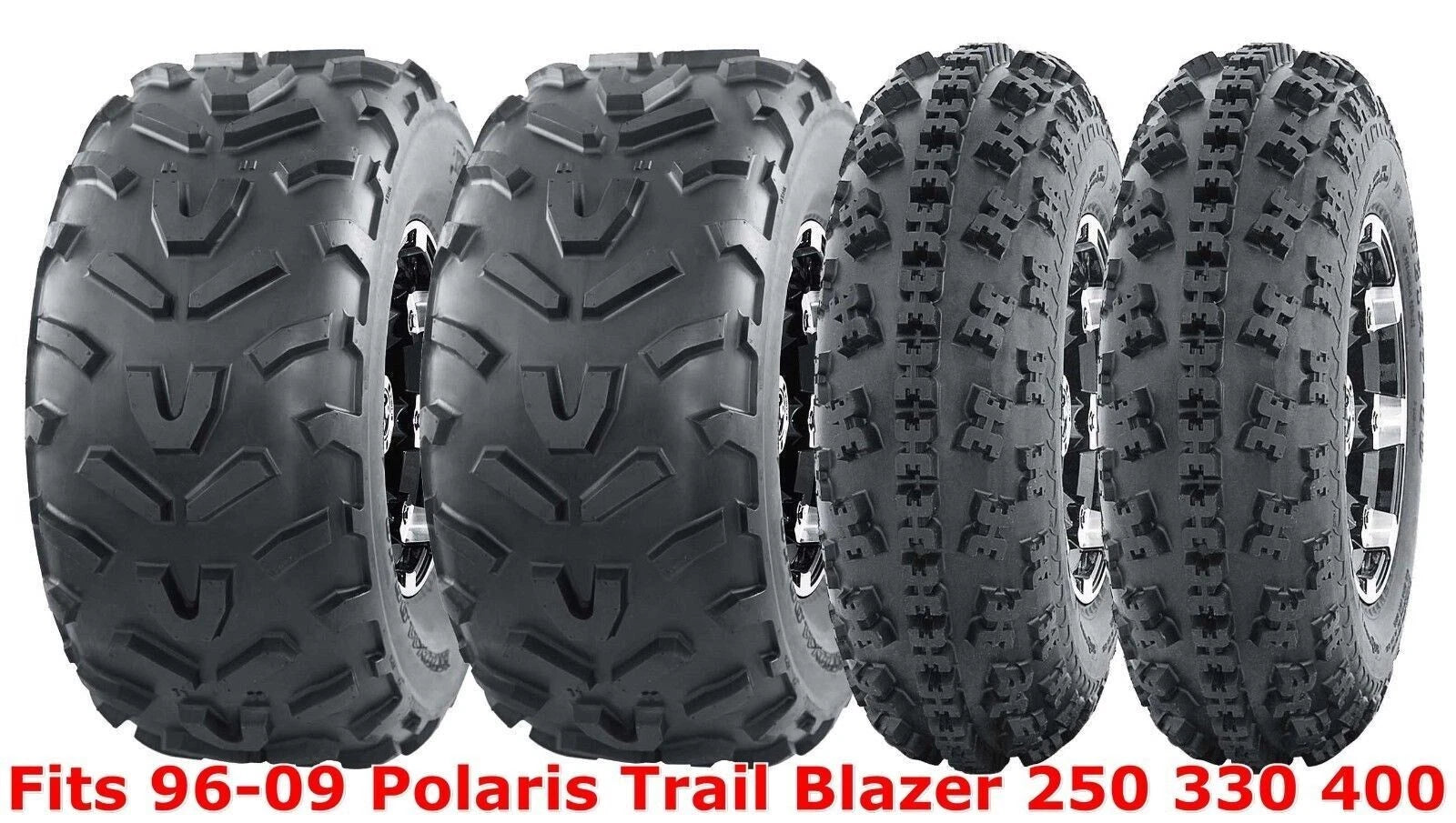 Set of 4 WANDA ATV Tires 23x7-10 & 22x11-10 for Polaris Trail Blazer 250 330 400 (1996–2009)