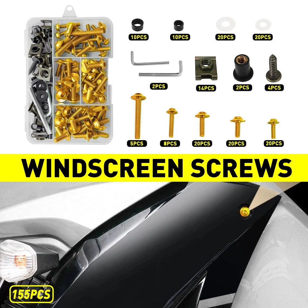 155pc Fairing Bolts Kit M5/M6 for Suzuki GSXR600/750/1000 (2006–2023)