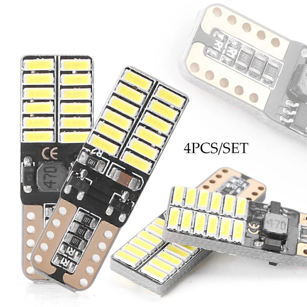 4X T10 W5W 4014 24SMD LED Light Bulbs for Side Marker Lamps (Canbus Error Free)