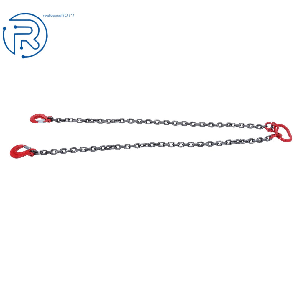 3/8" × 5' Lifting Chain Sling Double Leg w/ Grab Hook G80 4T/8800lb Capacity