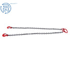 3/8" × 5' Lifting Chain Sling Double Leg w/ Grab Hook G80 4T/8800lb Capacity