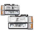 LED DRL Headlights Chrome/Amber for GMC C/K Pickup Suburban Yukon (1994–2000)