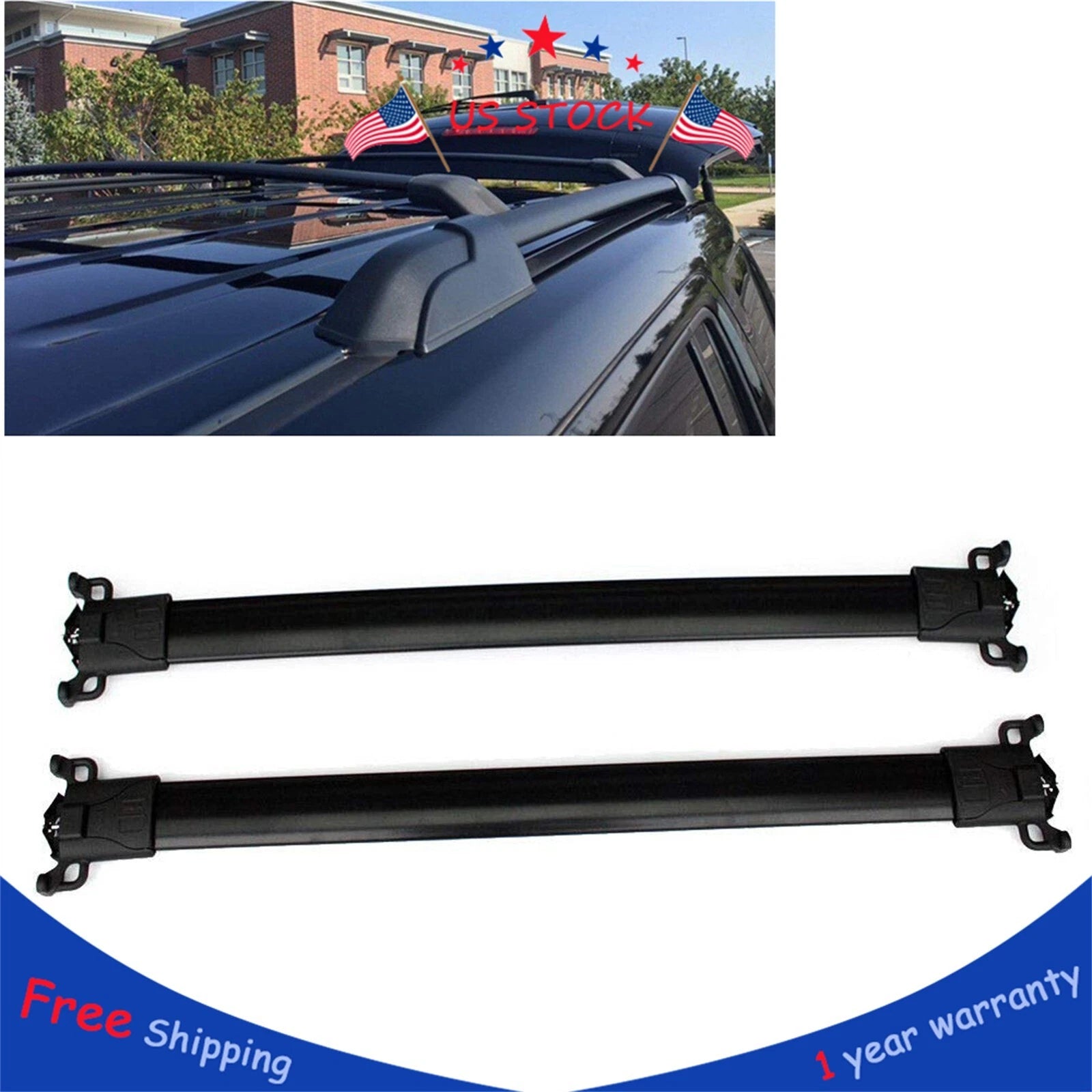 2X Roof Rack Cross Bars for Chevy Equinox GMC Terrain (2010–2017)