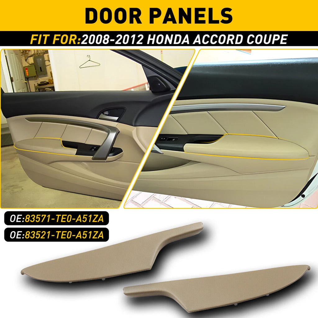Set of 2 Door Armrest Panels for Honda Accord Coupe (2008–2012) Beige