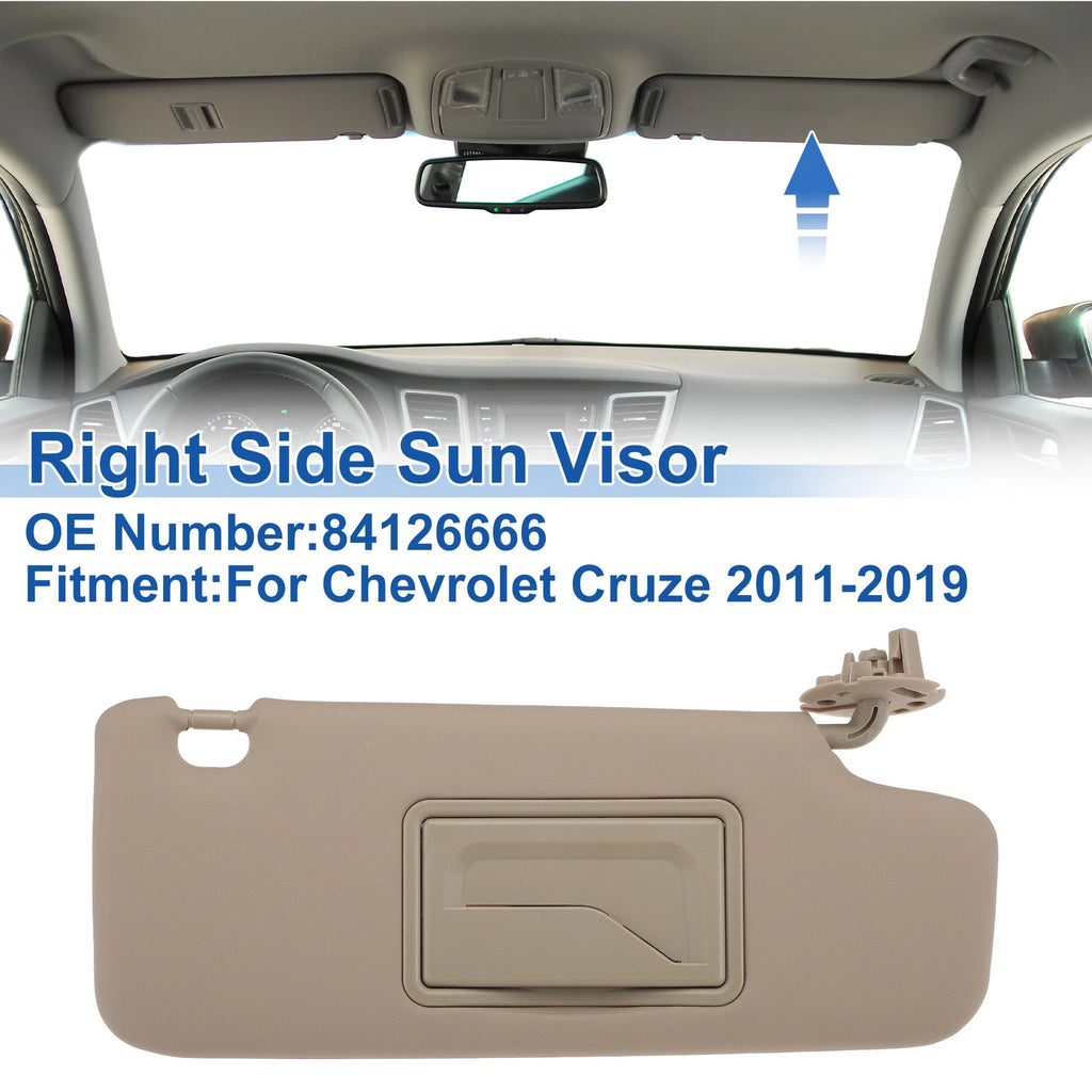 Right Side Sun Visor for Chevrolet Cruze (2011–2019) No. 84126666 Beige