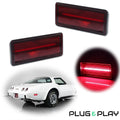 2X LED Side Marker Light Rear Red for Chevy Corvette C3 (1974–1979)
