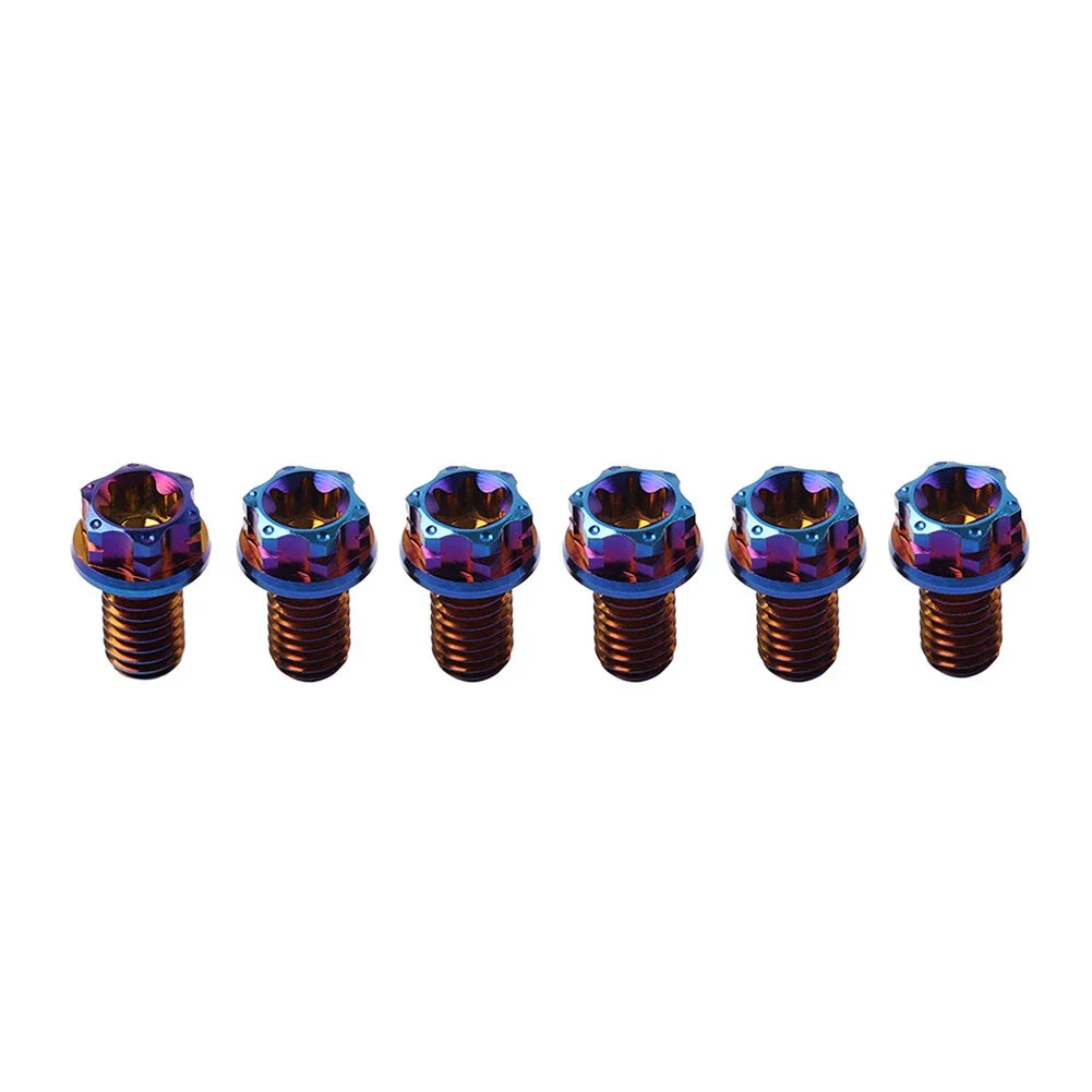 6pcs M6x20mm Titanium Torx Head Flange Bolts for Motorcycle Bicycle