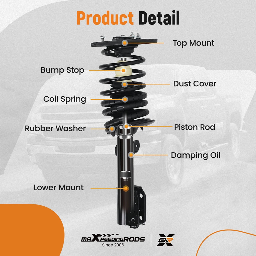 Rear Struts with Coil Springs for Chevrolet Impala (2000-2013) Buick LaCrosse (2005-2009)