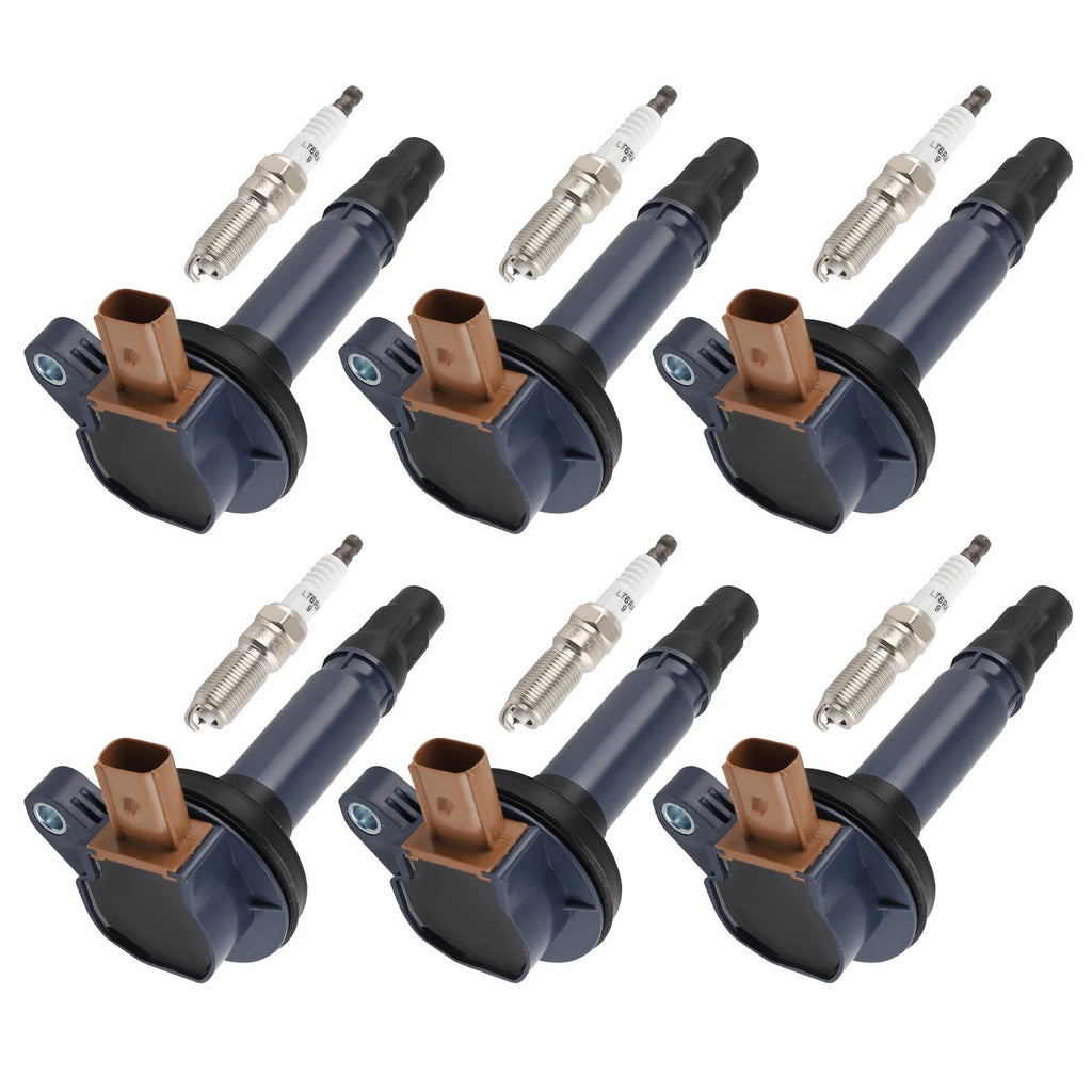 Pack of 6 Ignition Coil + Spark Plug for Lincoln Ford F150 Flex Taurus (2009–2019)