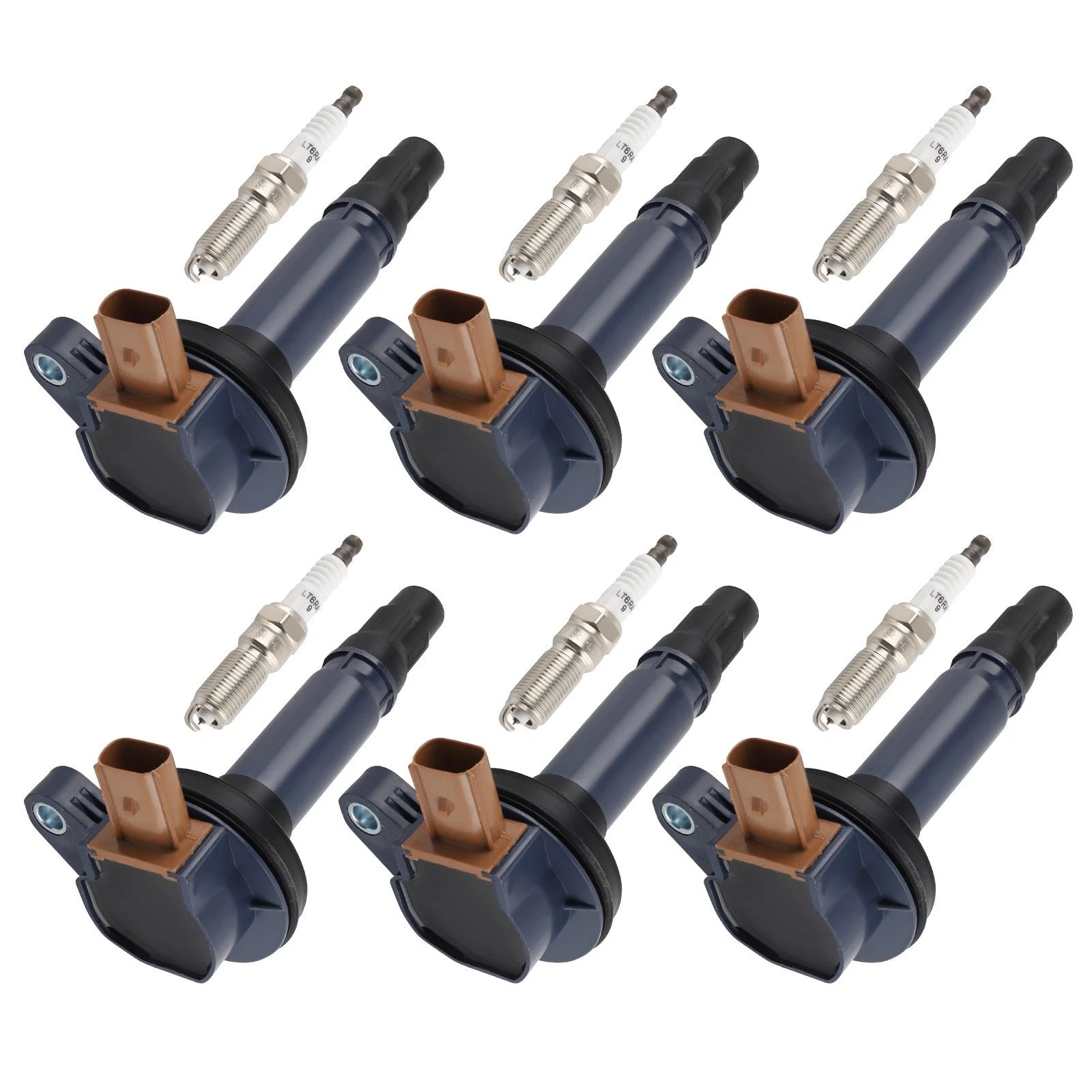 Pack of 6 Ignition Coil + Spark Plug for Lincoln Ford F150 Flex Taurus (2009–2019)